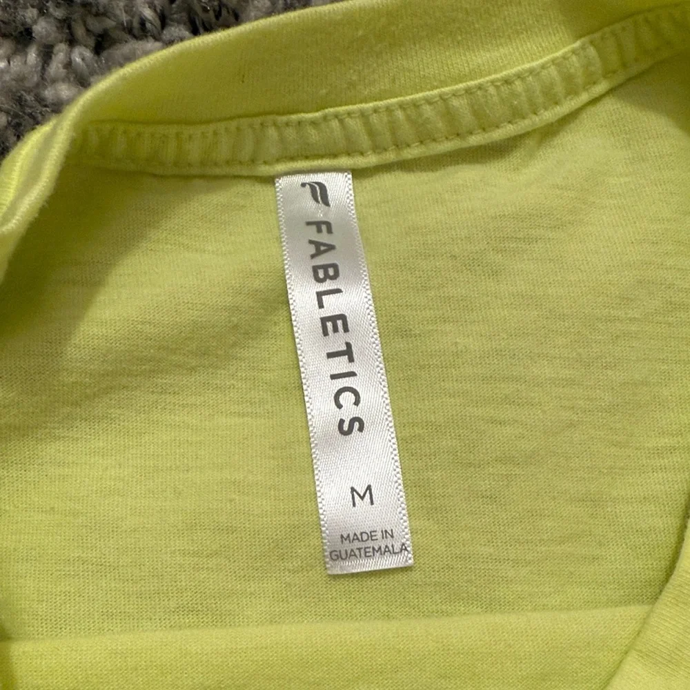 Fabletics Lime Crop Top with Motivational Text - Picture 2 of 3
